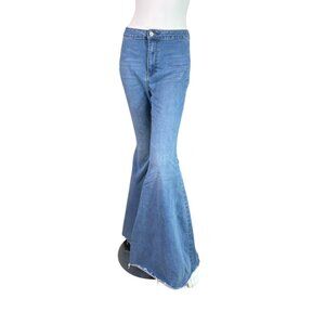 We The Free Just Float On Flare Jeans Blue Denim Bell Bottom Size 30